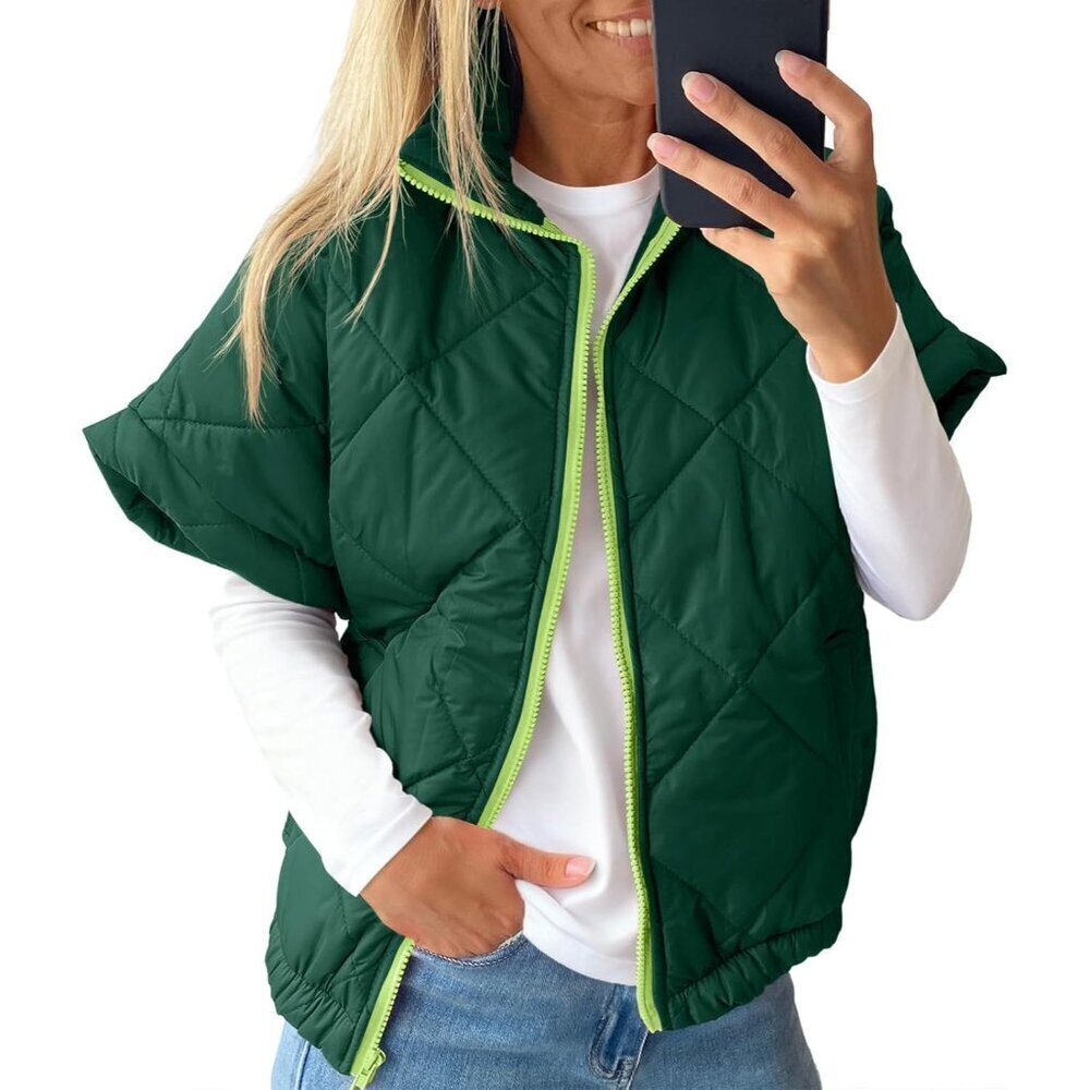 Women’s Lightweight Quilted Puffer Vest Sleeveless Zip Up Outerwear